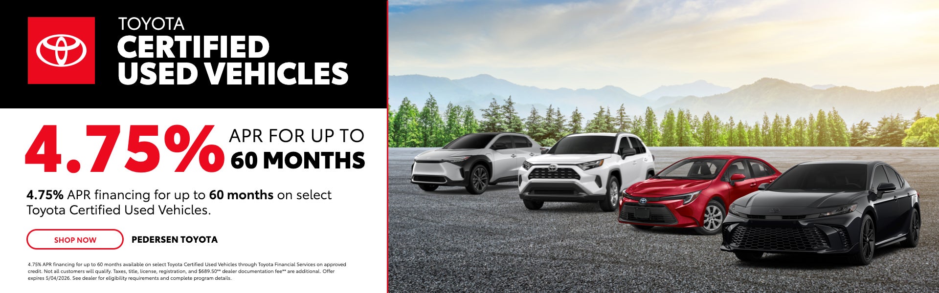 Toyota Certified Used Vehicles | 4.75% APR for Up to 60 Mo