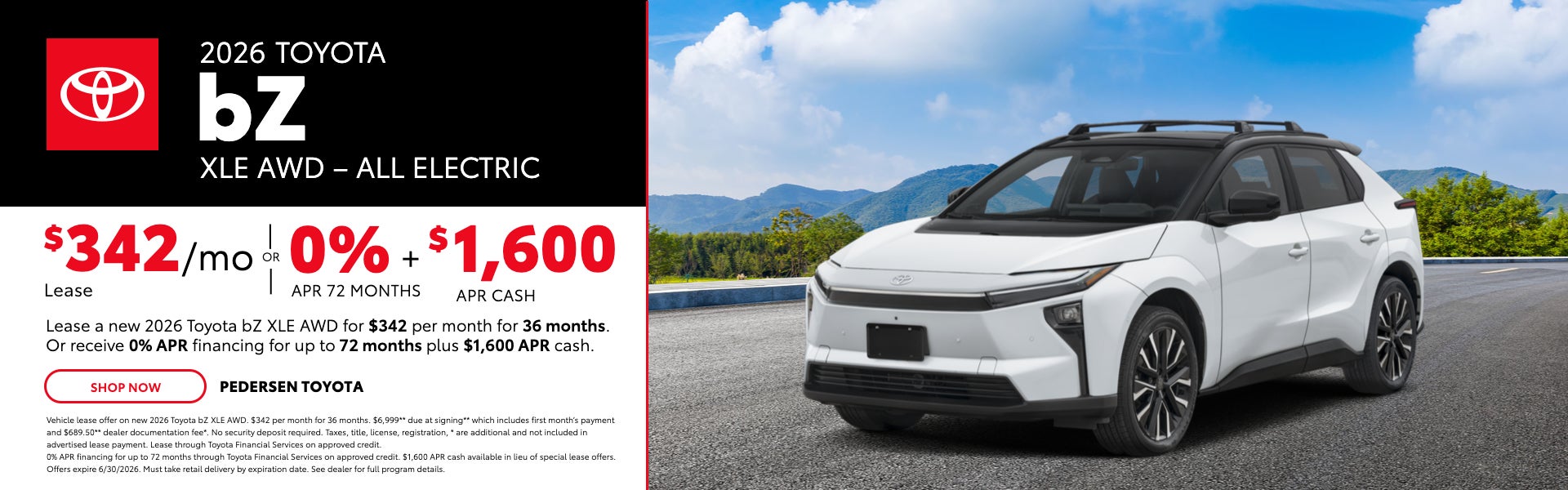 2026 Toyota BZ XLE AWD– All Electric