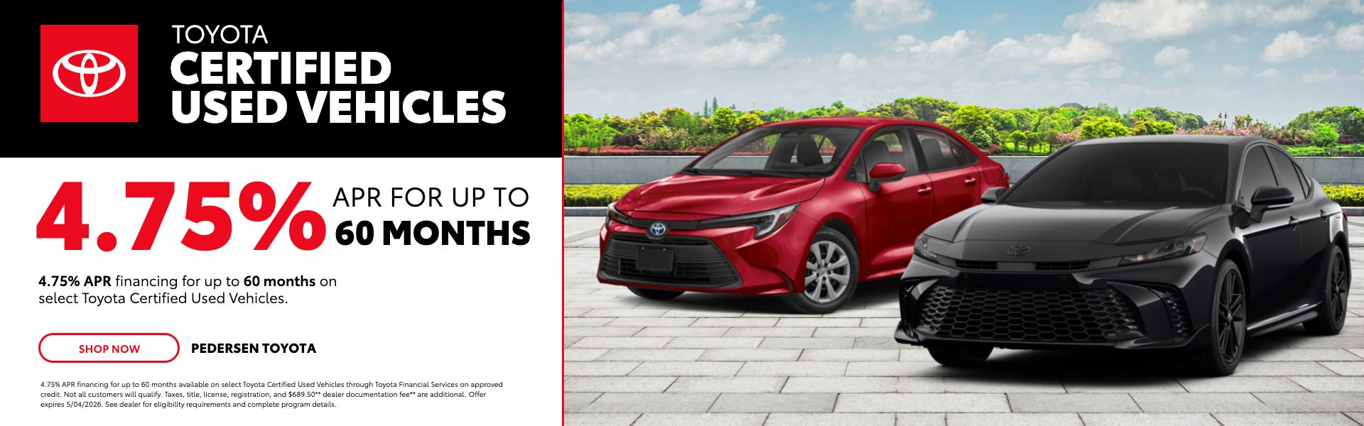 Toyota Certified Used Vehicles | 4.75% APR for Up to 60 Mo